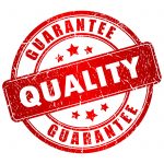 A Red Quality guarantee logo on a white background.
