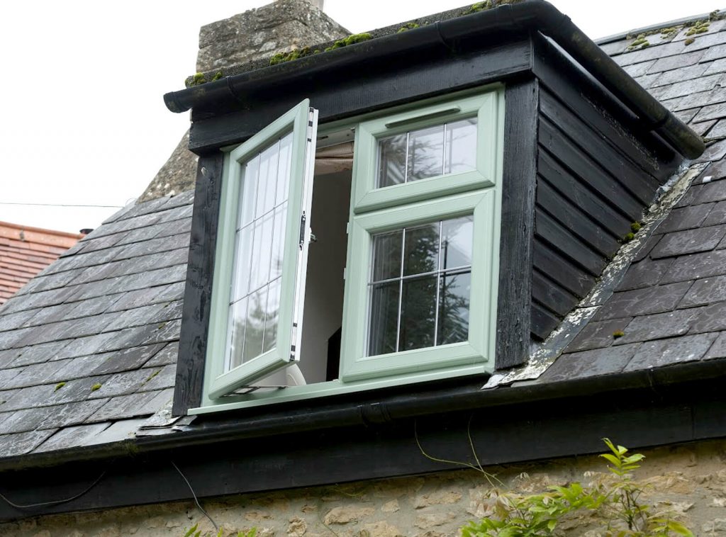 Chartwell green uPVC casement window