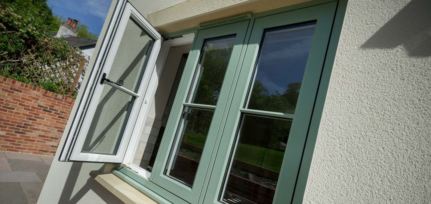 Flush sash uPVC windows with double glazing