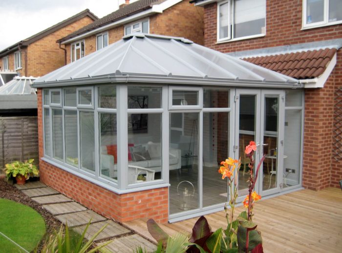 Grey uPVC Edwardian conservatory