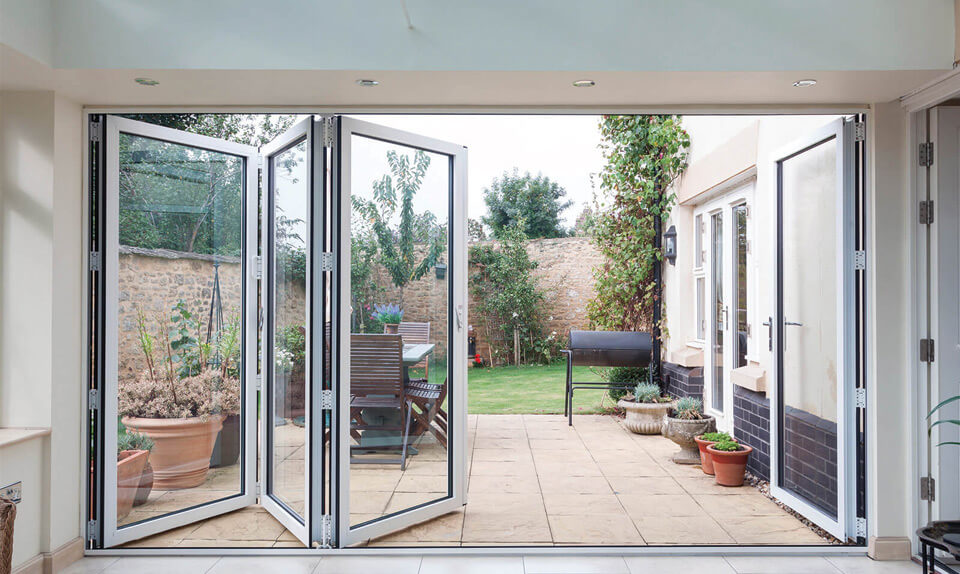 White aluminium bifolds