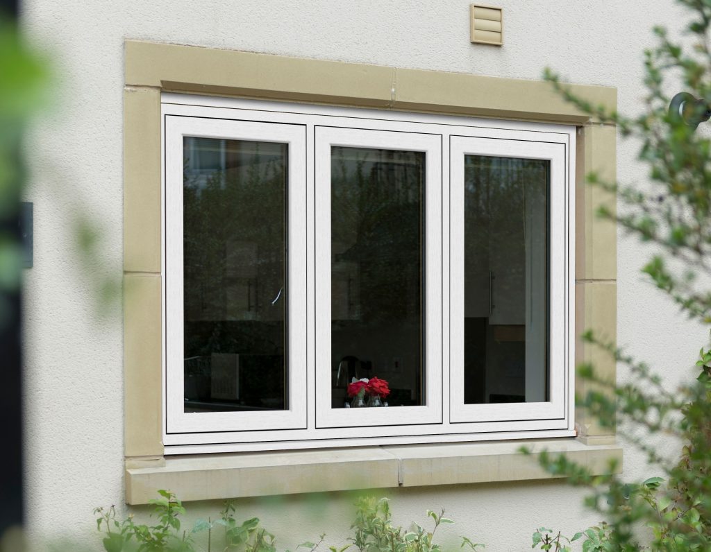 Cream flush sash windows.