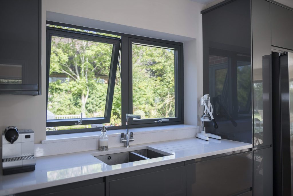 Grey aluminium window