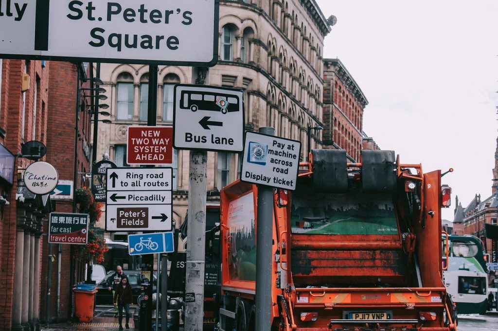 A busy street in Manchester