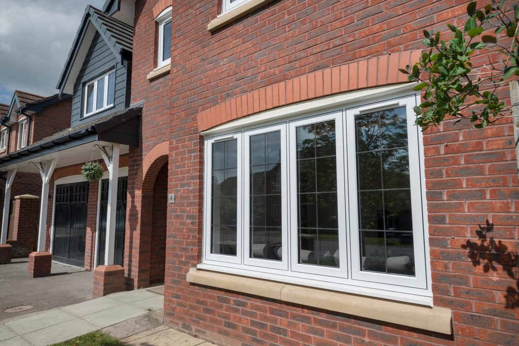 White uPVC flush casement windows