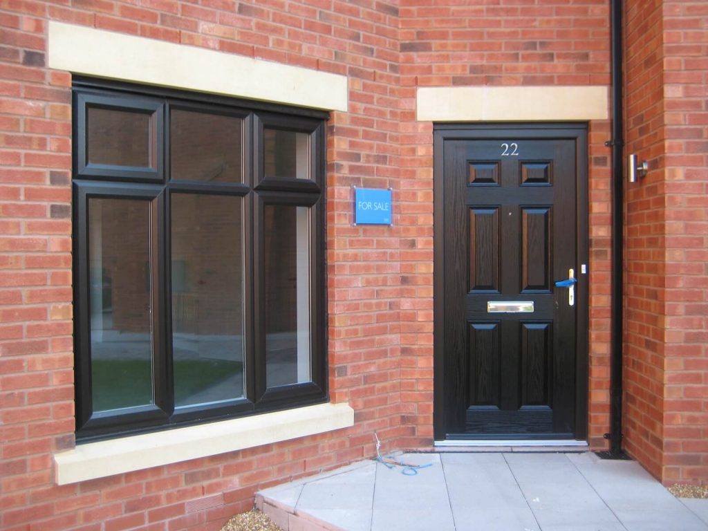 Black ash composite door and uPVC windows