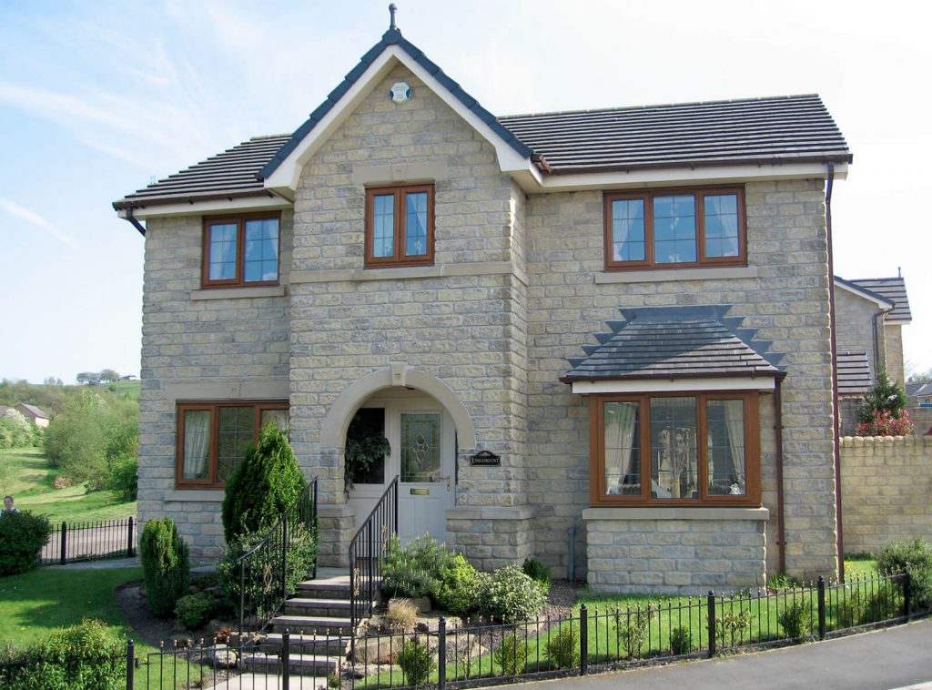 Oak effect casement windows installation