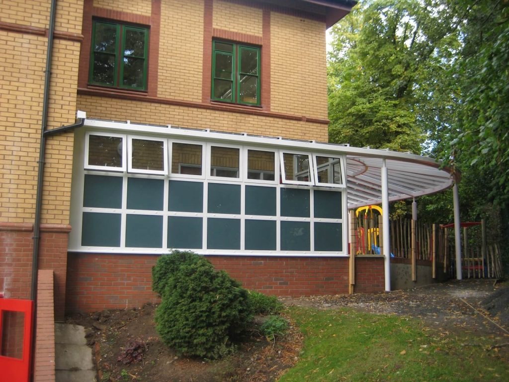 White aluminium windows, alderley edge school for girls