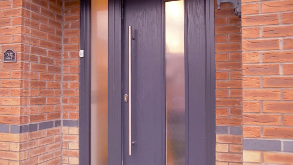 Modern composite door in anthracite grey