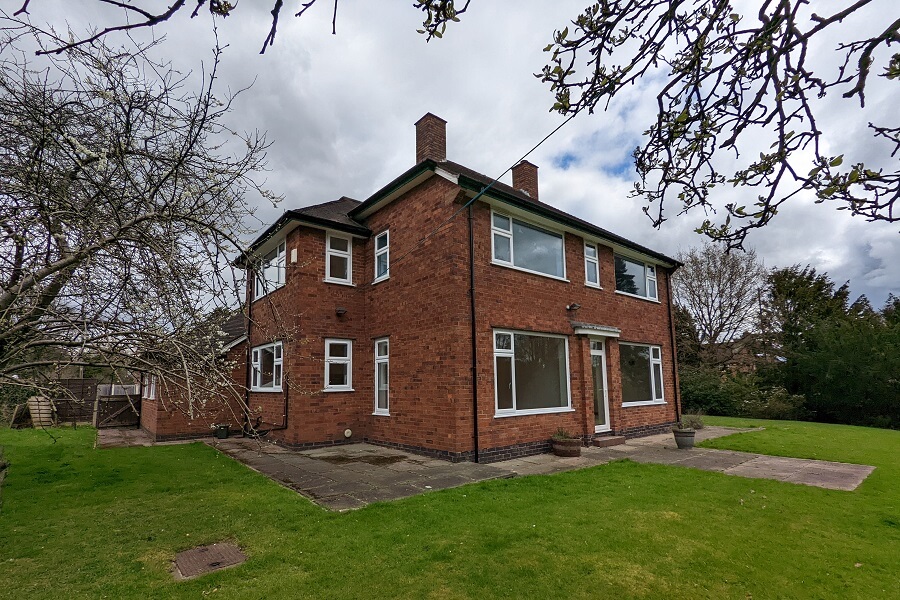 A house with windows and a door.