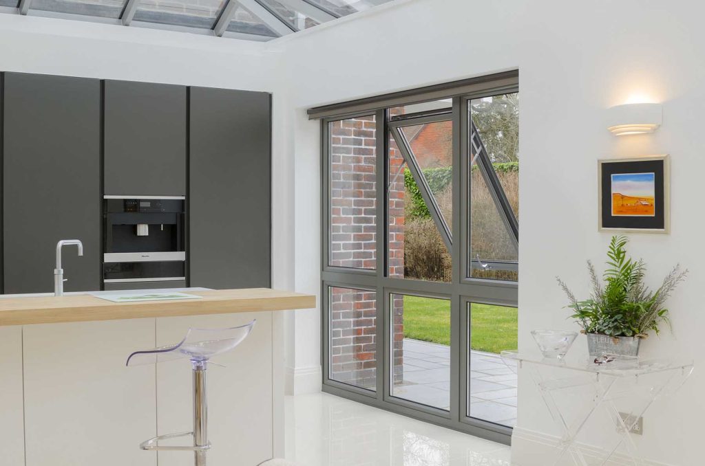 large grey origin aluminium window