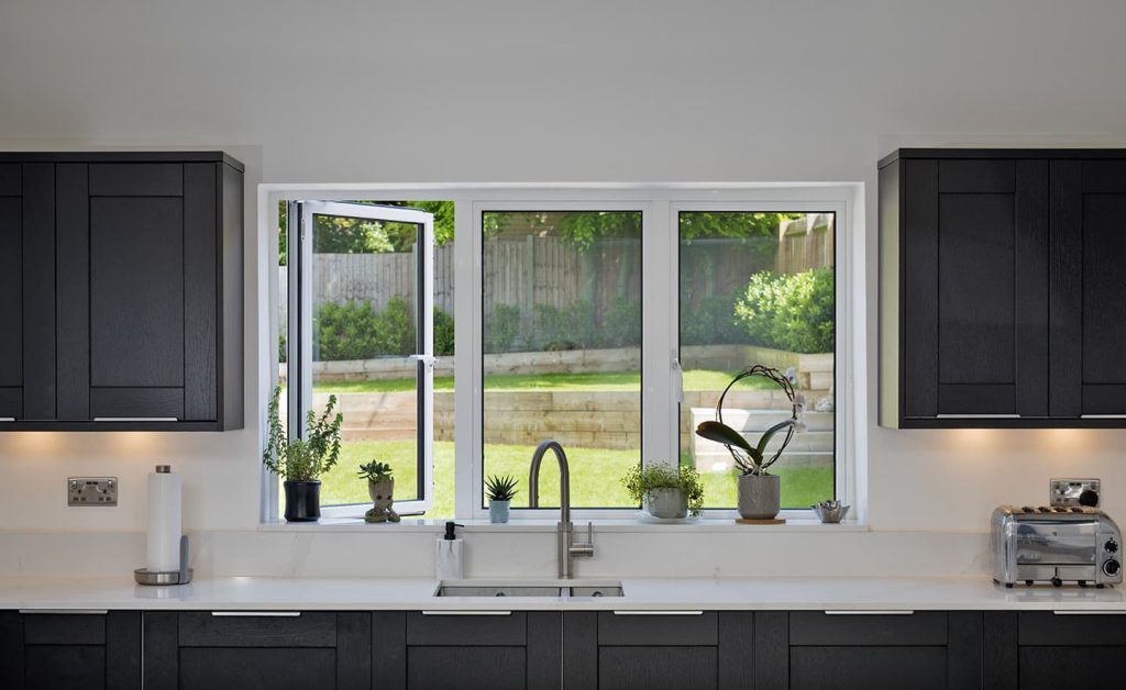 Kitchen with origin slimline windows