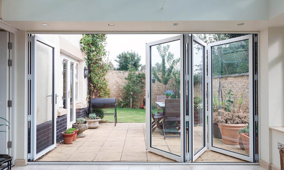 white bifold door